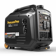 Poulan Pro 4125 Watt Portable Inverter Generator with Wheels & Handle, 158cc Engine Gas Generator with RV-Ready, Quiet and Lightweight Generators for Camping, Home and RV, with CO Sensor, ECO Mode, E