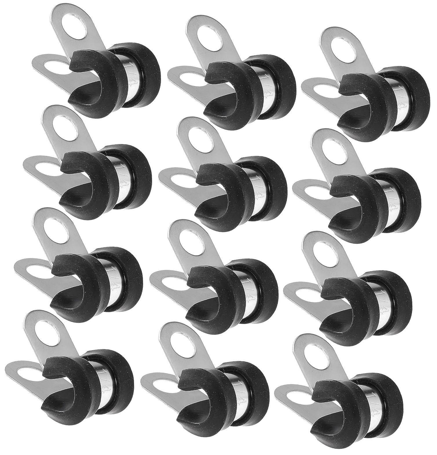 Hidove Assorted 12-Piece Steel Cable Clamp Set with Rubber Padding for ...