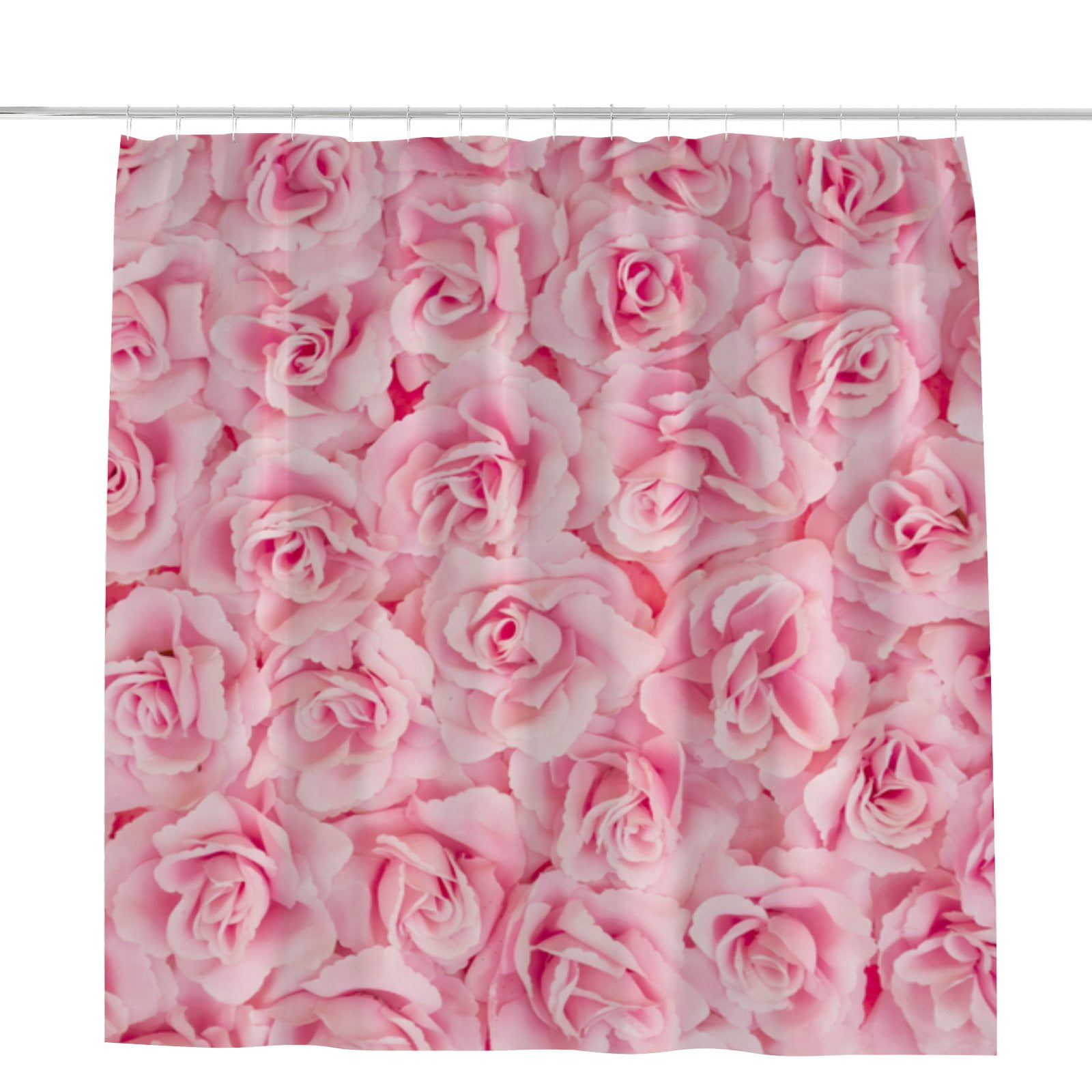 Hidove Bath Shower Curtain, Background Image of Pink Roses Shower