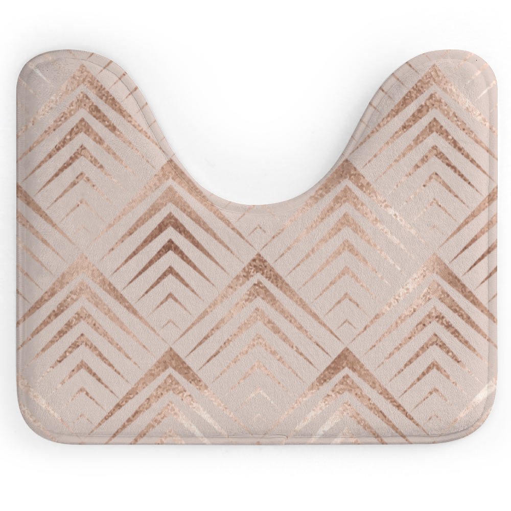 Hidove Bathroom Area Rug UShaped Toilet Mat, Art Deco Seamless Pattern