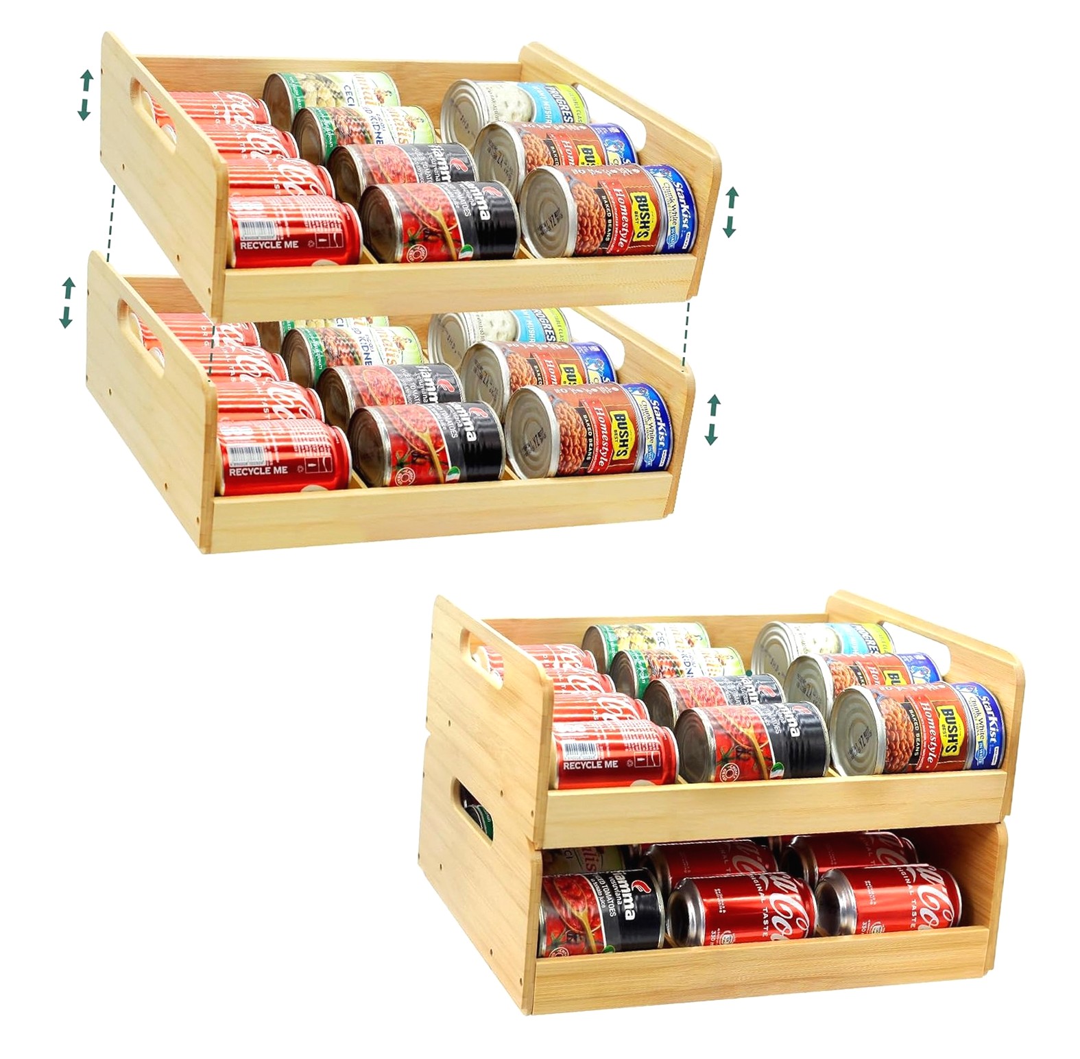 Hidove Can Organizer for Pantry Stackable Can Rack Holds 24 Cans ...