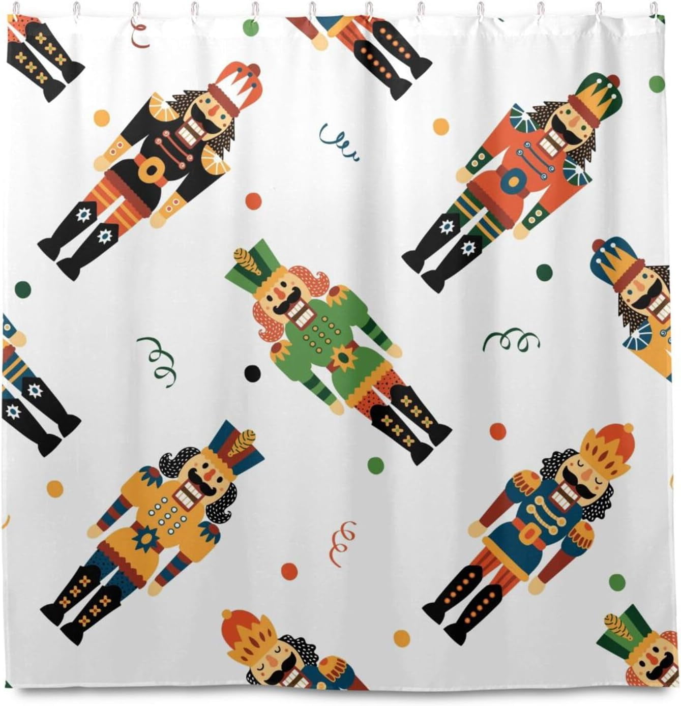 Hidove Cartoon Nutcracker Shower Curtain 72x72 Inch Waterproof Fabric