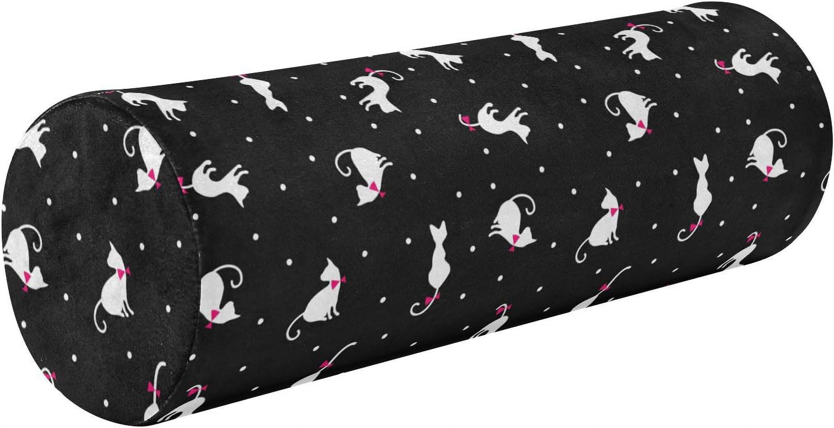 Hidove Cat Round Cervical Pillow for Neck Pain Relief, Soft Memory Foam