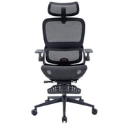 Sihoo B100 Ergonomic Office Chair with Footrest, Task Chair with Dual Back Support, 2D Wide Headrest for Adult, Mesh Chair for Home Office, Black, 300lbs