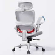 Sihoo B100 Se Office Chair, Dual-Back Ergonomic Chair, 2D Headrest & Flip-up Armrest, Soft Cotton Seat, Mesh Chair for Home Office & Gaming, 300lbs, Gray