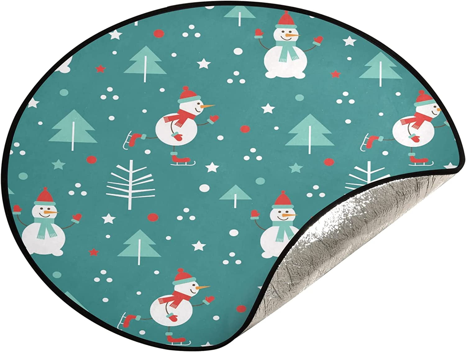 Hidove Christmas Snowmans Christmas Tree Mat Round Christmas Tree Stand