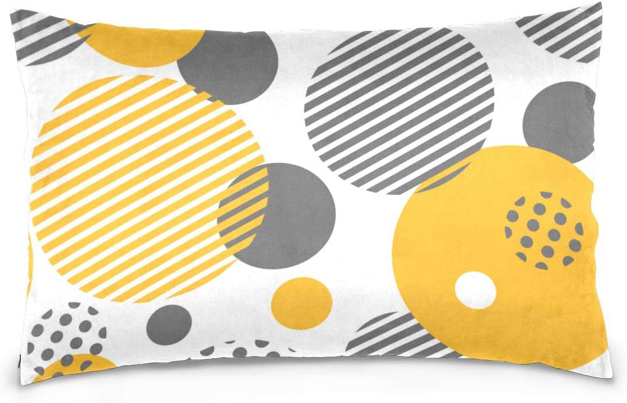 Hidove Circles On White Velvet Oblong Lumbar Plush Throw Pillow Cover