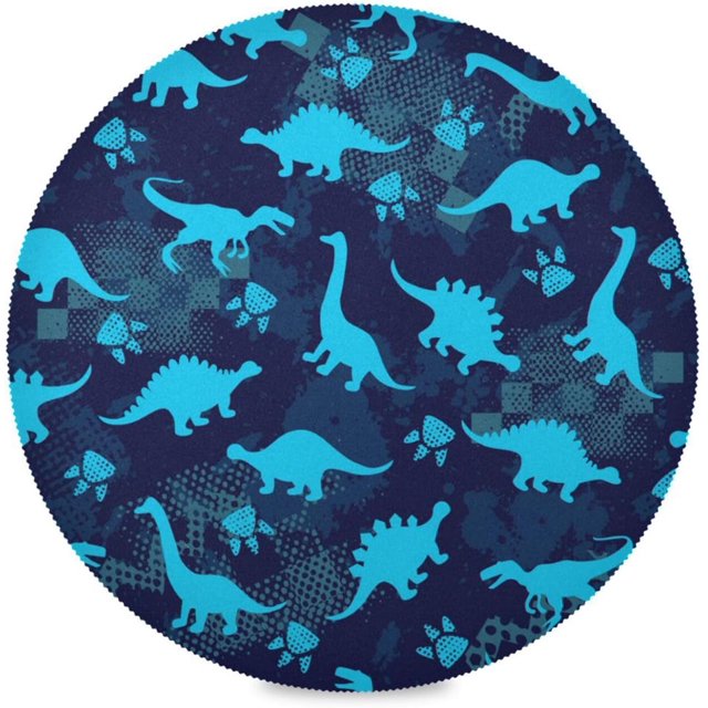 Hidove Cute Dinosaur Round Placemats Waterproof NonSlip Washable Place