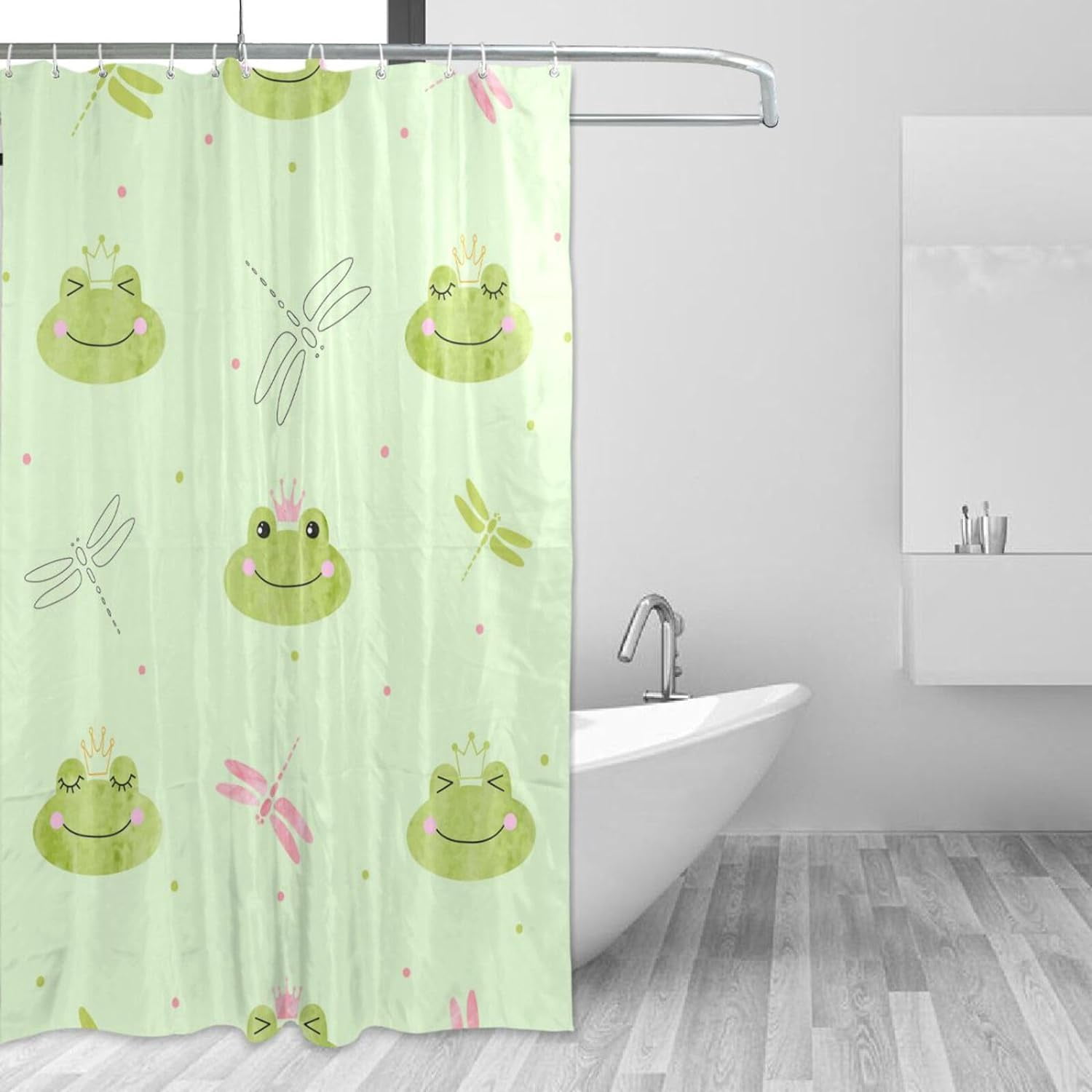 Hidove Cute Frogs and Dragonflies Bathroom Waterproof Shower Curtain ...