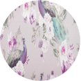 Hidove Floral with Peacock Round Placemat Set of 4, NonSlip Heat