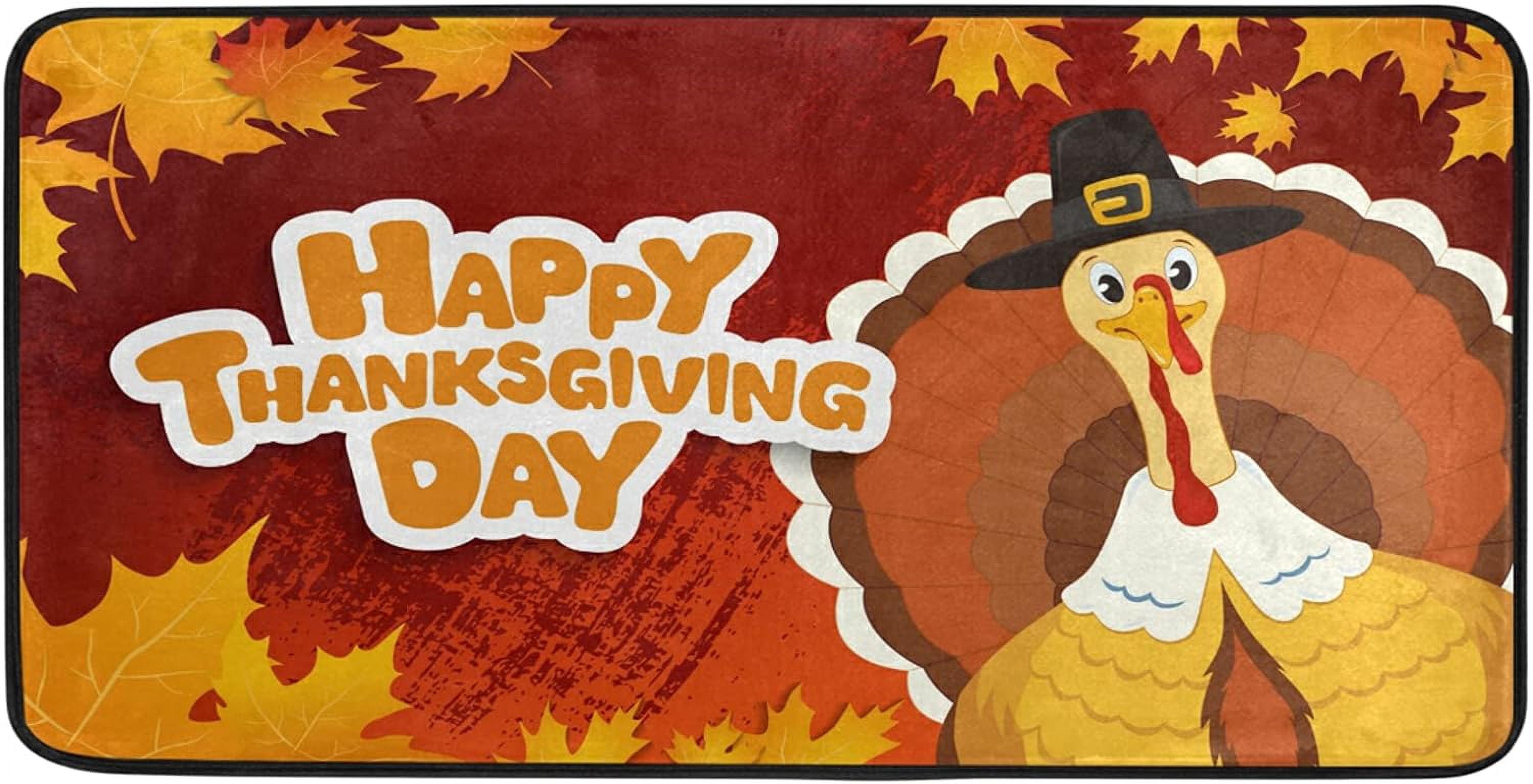 Hidove Kitchen Mat Happy Thanksgiving Day Kitchen Rug Mat Anti-Fatigue ...