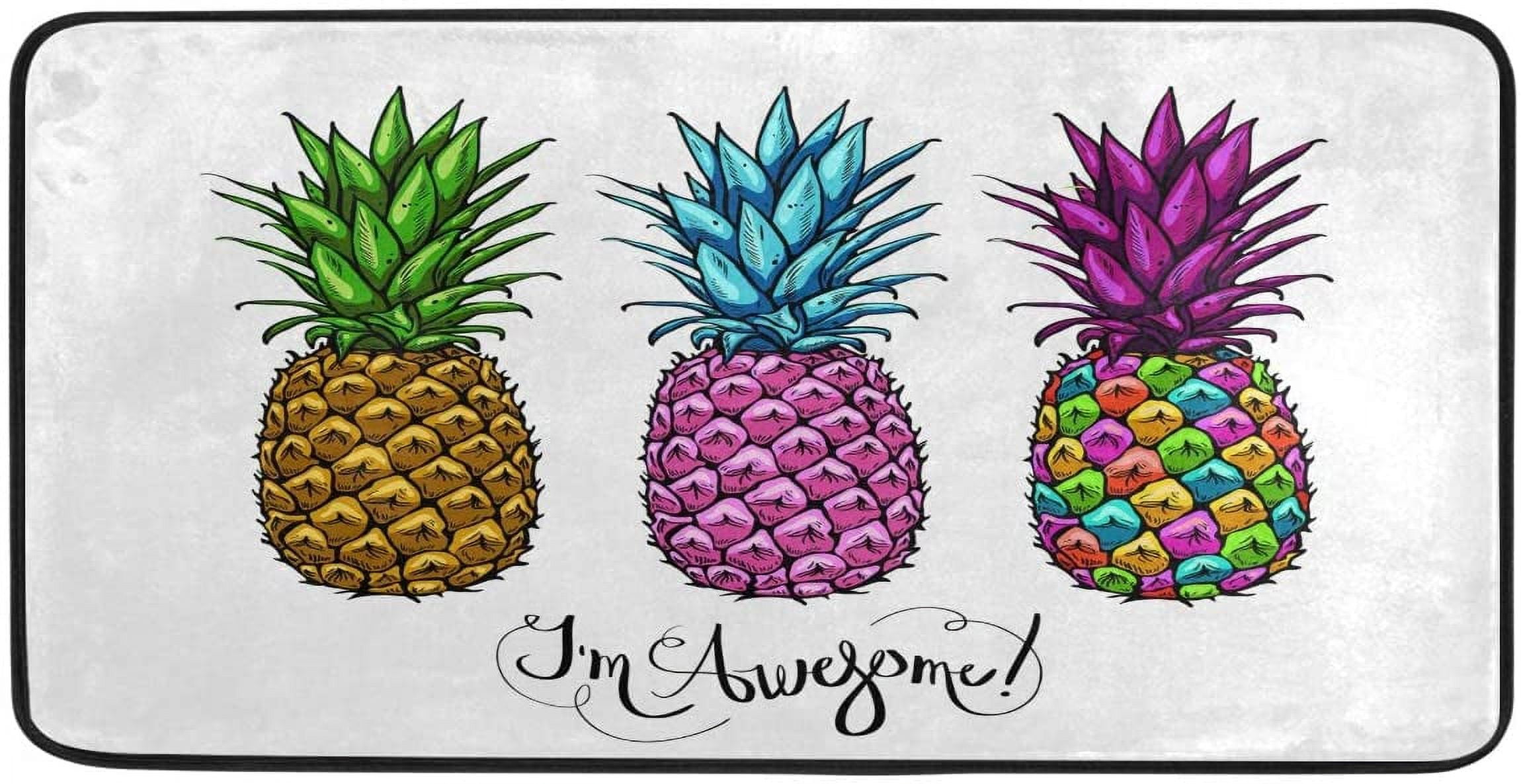 Hidove Kitchen Mat Pineapples Fruit Kitchen Rug Mat AntiFatigue