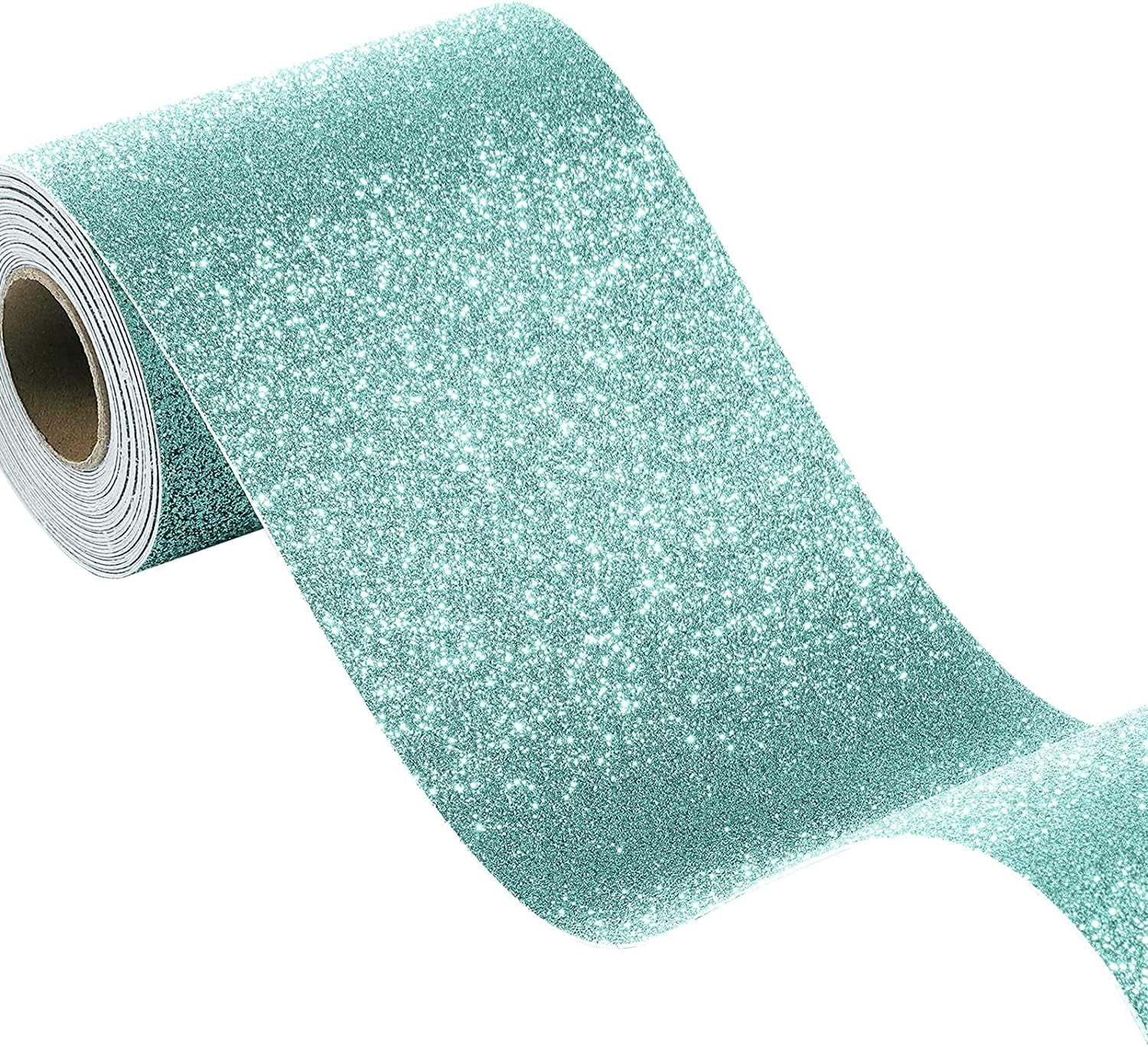 Hidove Light Teal Glitter Wallpaper Border and Stick Wall Border Decor — free download