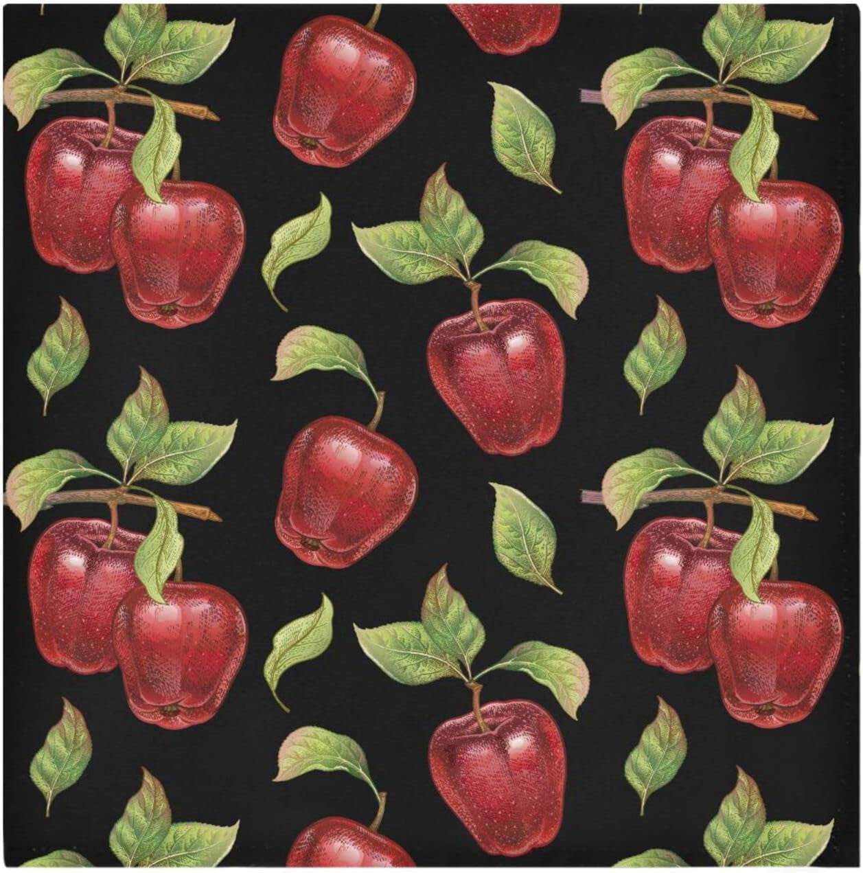 Hidove Napkin Realistic Red Apples Kitchen Dining Table Collection