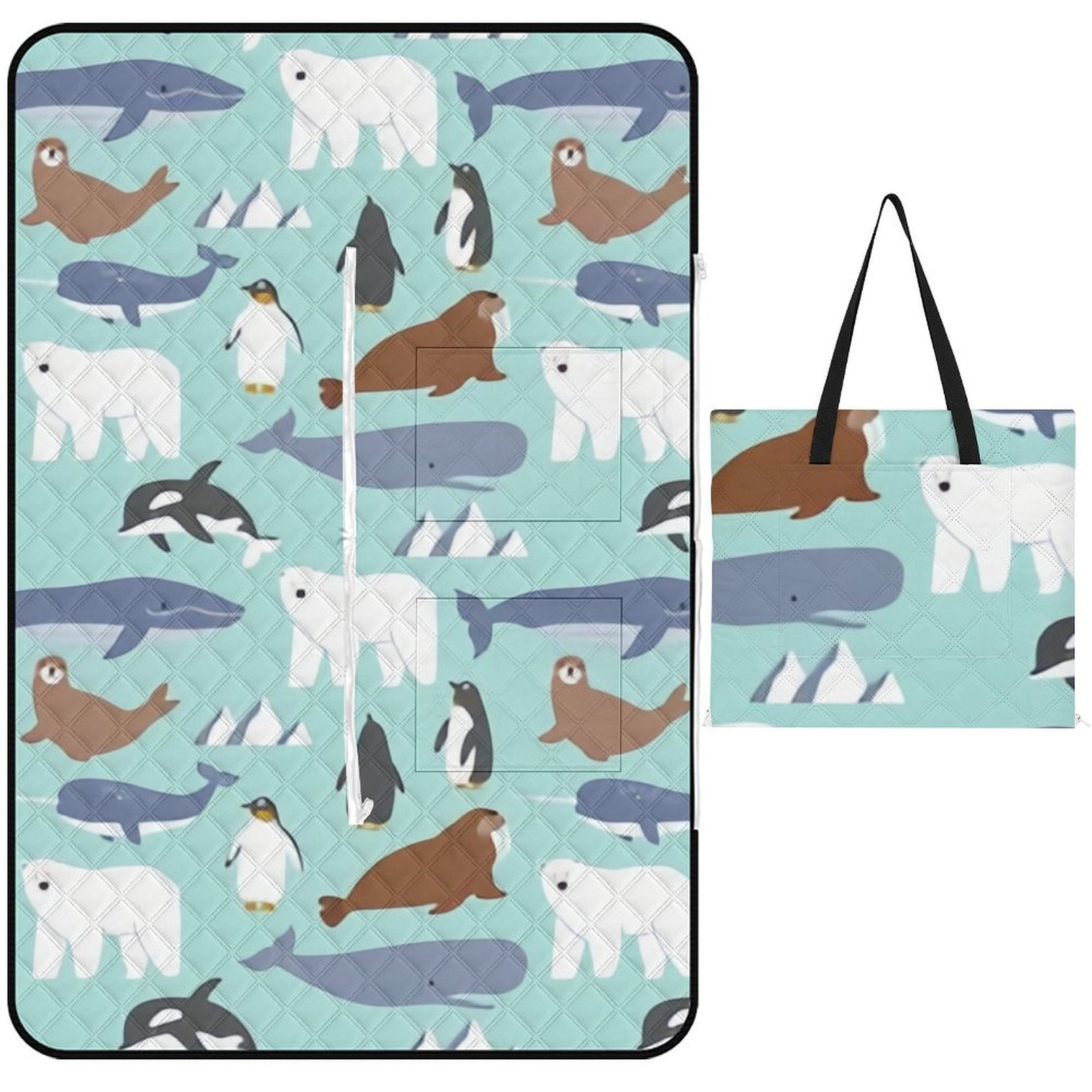 Orange Picnic Blanket Waterproof Foldable Outdoor Beach Blankets Sandproof Picnic Mat Extra Large Camping Blanket For Beach Mat Or Family Outdoor Camping Party, 80x118 In