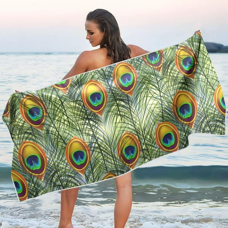 Peacock color bath towels sale