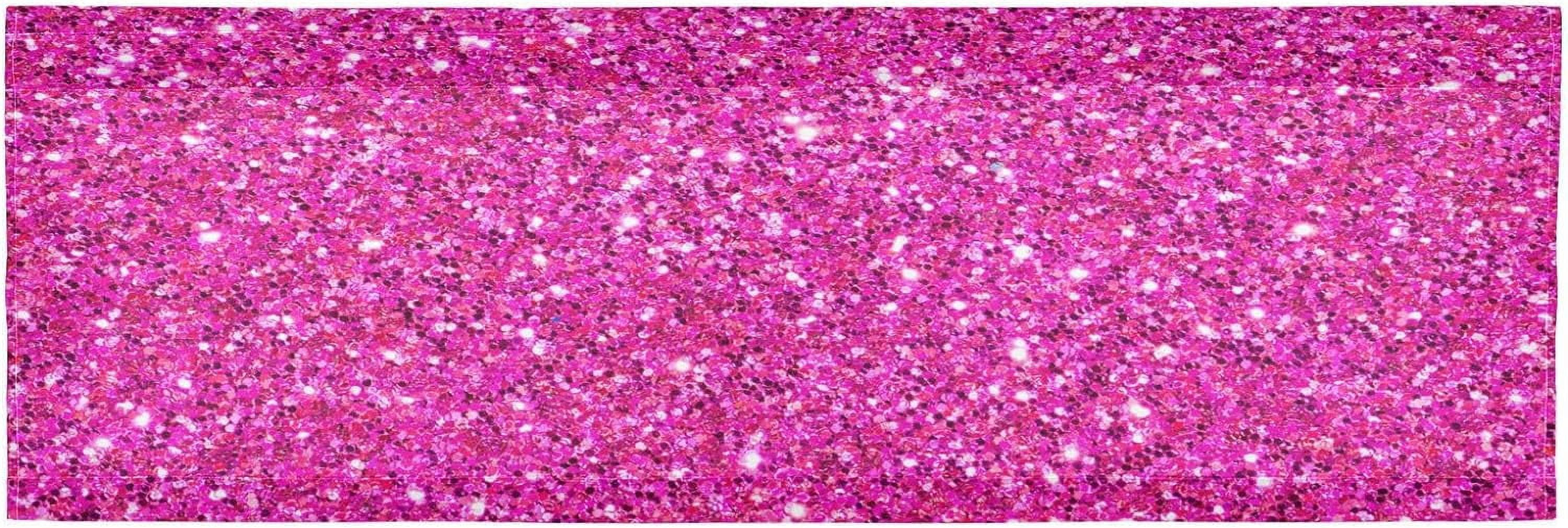 Hidove Pink Glitter Texture Valance Curtains for Kitchen or Bathroom