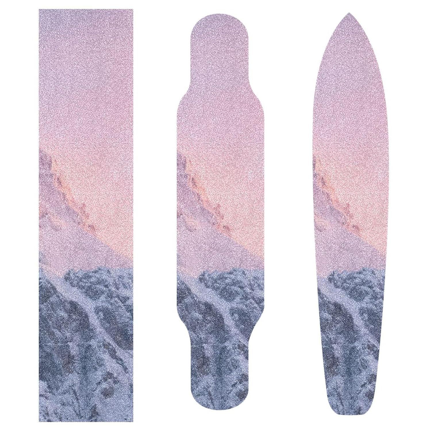 Hidove Pink Glowing Mountain Skateboard Grip Tape Sheet,Non Slip
