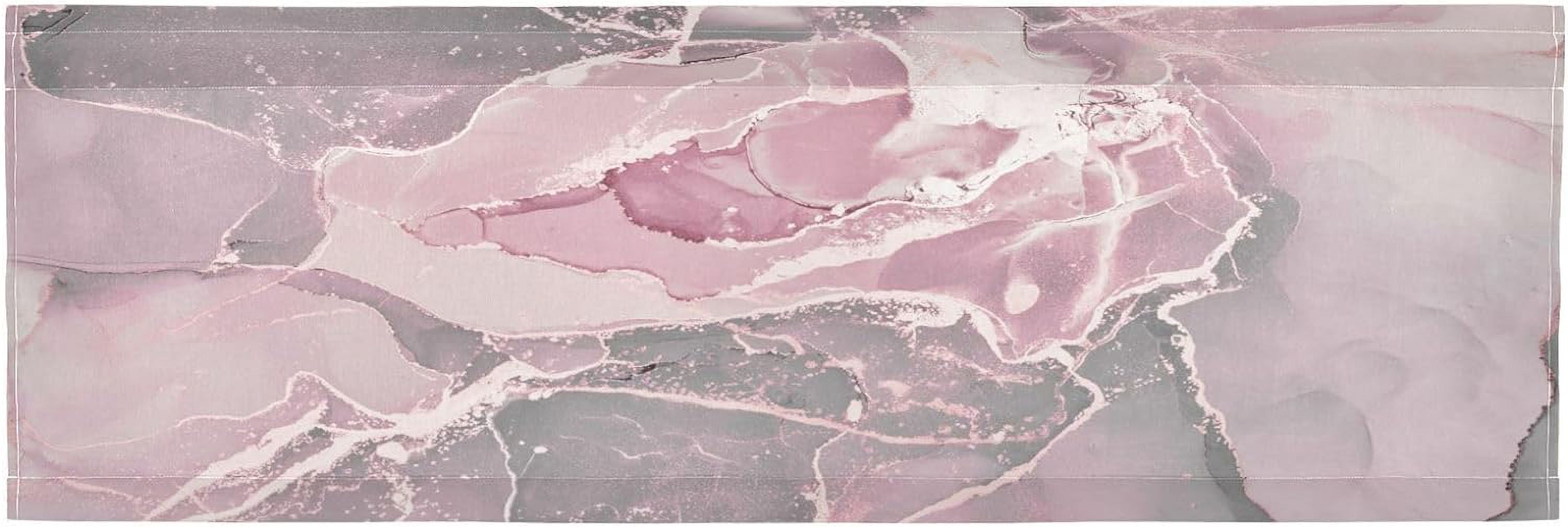 Hidove Pink Marble Texture Valance Curtains for Kitchen or Bathroom