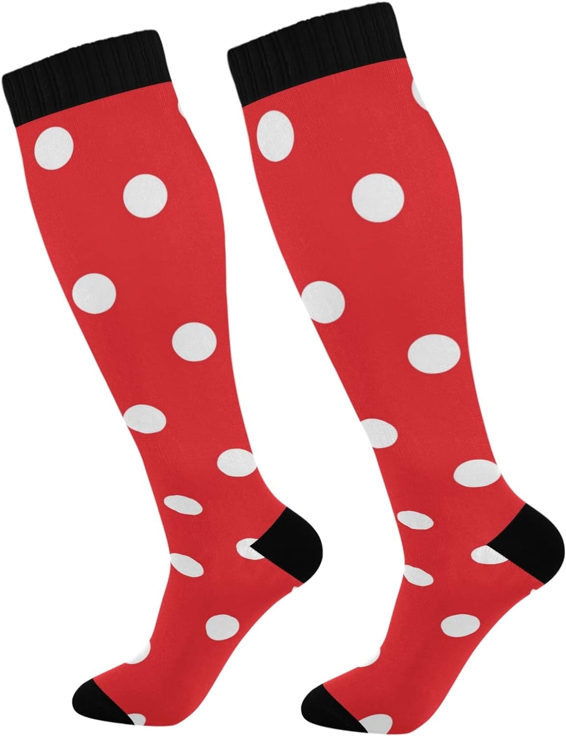 Hidove Polka Dots Compression Socks for Men & Women Knee High Stockings ...