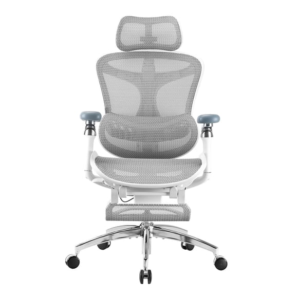 SIHOO C300 Pro Ergonomic Mesh Office Chair with Footrest, Big and Tall Home Desk Chair with Soft 6D Arms, Dynamic Lumbar Support, Gaming & Executive Computer Chairs - Gray