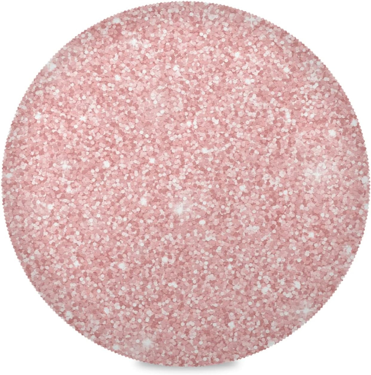 Hidove Rose Gold Glitter Textur Round Placemats Set of 4 Polyester