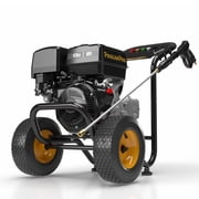 Poulan Pro Gas Pressure Washer, 4400 PSI & 4.2 GPM, 420cc Power High Pressure Washer with 50ft Hose and 12-inch Wheels, 31\ Spray Lance, 5 Nozzles for Cars Driveways Patios Fences Daily Cleaning