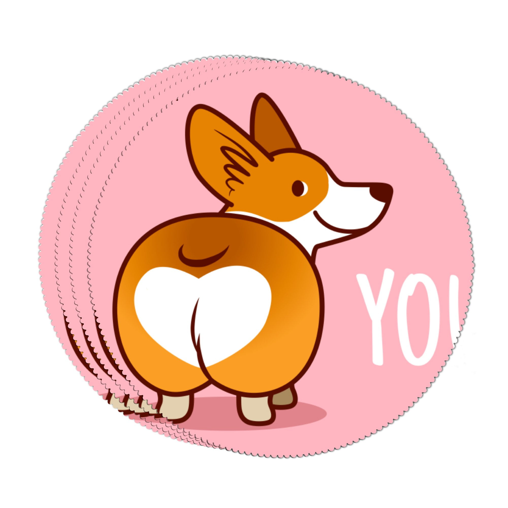 Hidove Round Placemats, Funny "i Love You" Heart Butt HeatResistant Stain Resistant Table