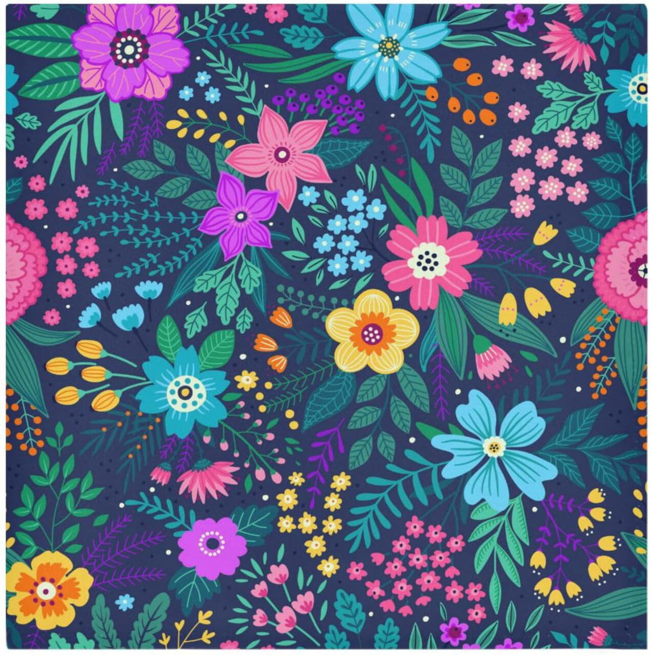 Hidove Set of 1 Colorful Floral Berries Satin Napkin Square 20 Inches