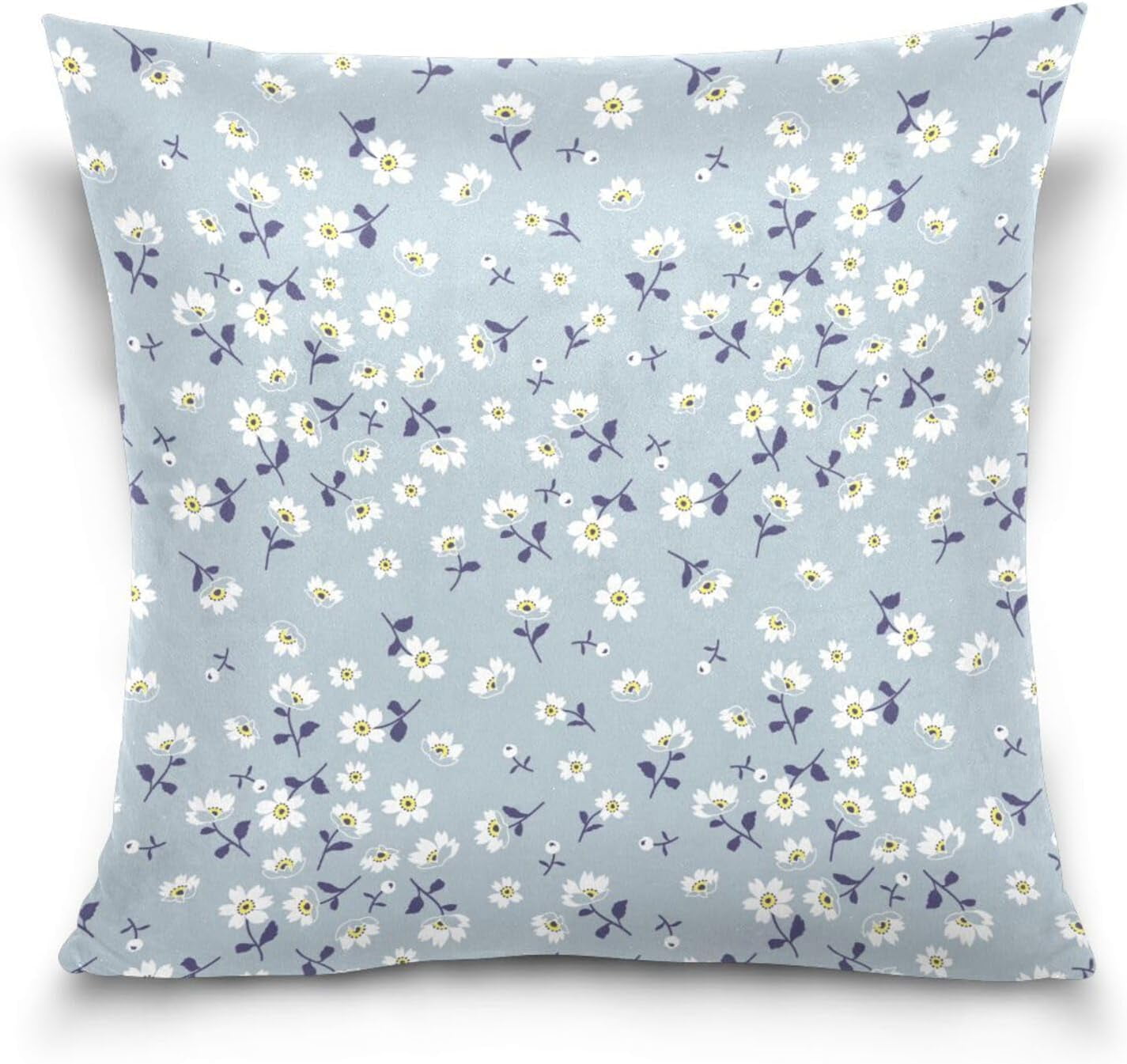 Hidove Small White Flowers Pillow Cover 20 x 20 Inch, Soft Decorative