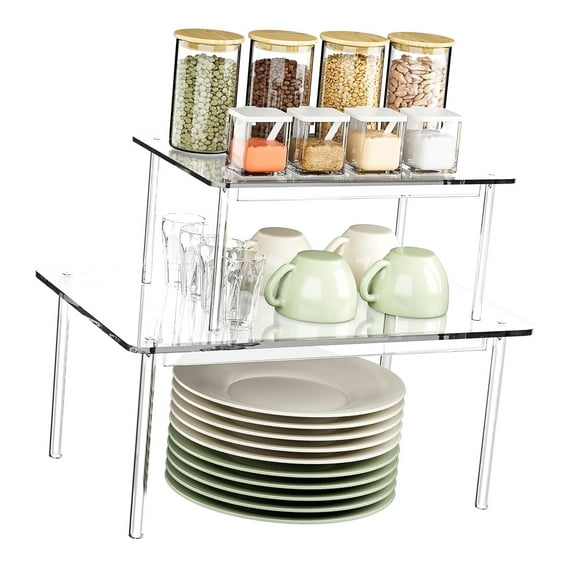 Hidove Spice Rack, Acrylic Cabinet Organizer Set of 2 Spice Cabinet ...
