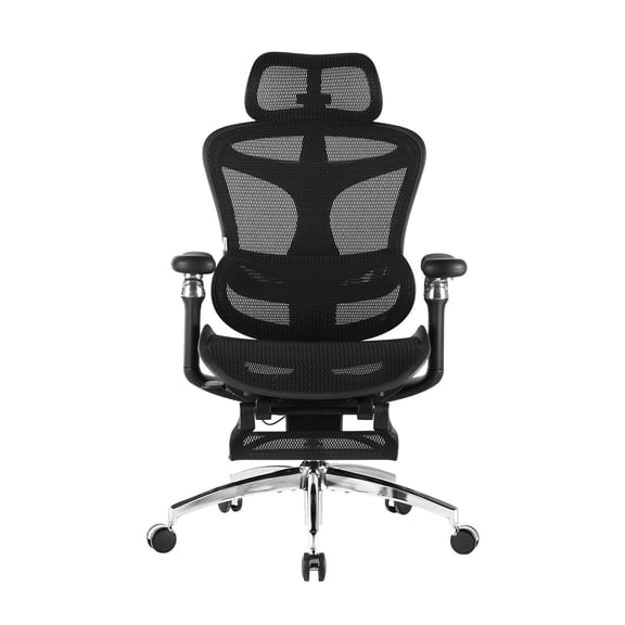 SIHOO C300 Pro Ergonomic Mesh Office Chair with Footrest, Big and Tall Home Desk Chair with Soft 6D Arms, Dynamic Lumbar Support, Gaming & Executive Computer Chairs - Black