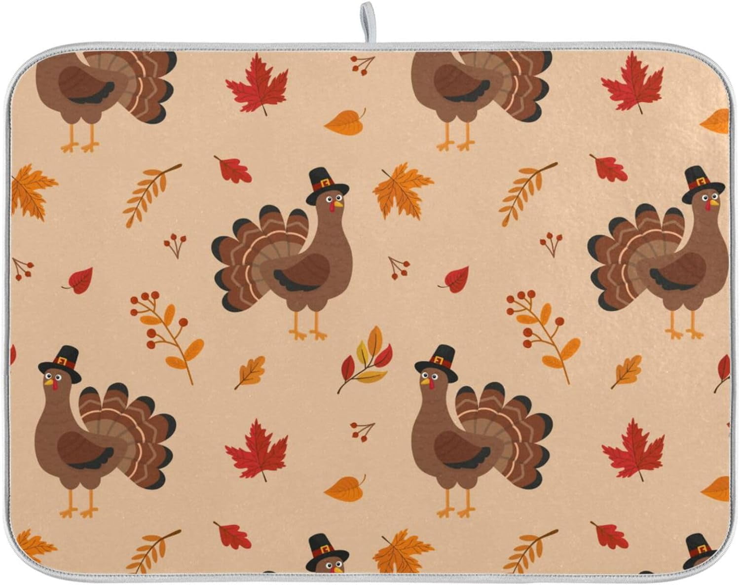 Hidove Thanksgiving Turkey Dish Drying Mat Absorbent Reversible Drying