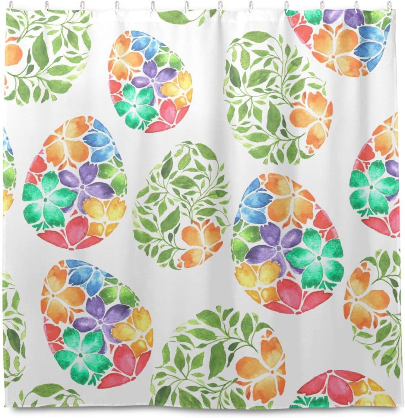 Hidove Watercolor Easter Egg Shower Curtain 72x72 Inch Waterproof