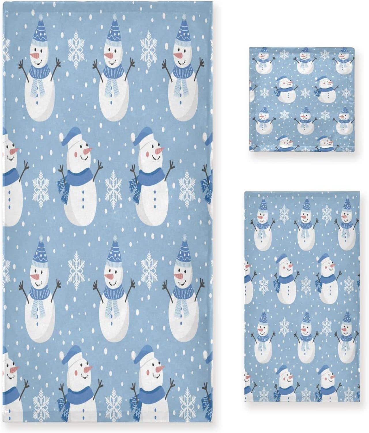 Hidove Winter Snowman Bath Towels Set of 3 Bathroom Decoration Towels ...