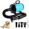thumbnail image 1 of Hidpriva 2800W Dog Hair Dryer Quick Dry Noise Reduction Pet Hair Dryer Home Use Professional Stepless Adjustable Speed Spring Hose 4 Nozzles Dog Blow Dryer for Grooming with Heater, Blue, 1 of 6