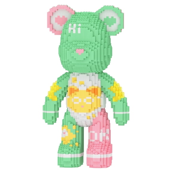 Hidpriva 4500PCS Bear Building Blocks,Home & Office Decor Bear Display Model, Fluorescence Design Micro 3D Animal Building Blocks with Drawer, Cute bear