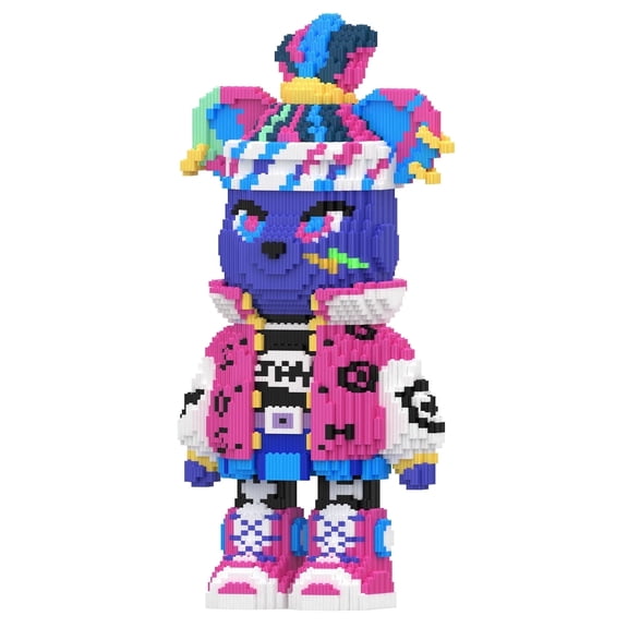 Hidpriva 7200PCS Bear Building Blocks,Home & Office Decor Bear Display Model, Fluorescence Design Micro 3D Animal Building Blocks,Colorful bear