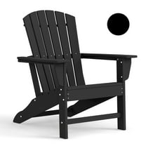 Hidpriva Adirondack Chairs, HDPE Weather Resistant Outdoor Chair w/ 400LBS Capacity for Patio, Garden and Fire Pit,Black