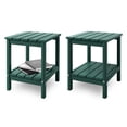 thumbnail image 1 of Hidpriva Set of 2 Adirondack Outdoor Side Table, 2-Tier HDPE Weather Resistant Patio End Table, Dark Green, 1 of 5