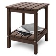 thumbnail image 1 of Hidpriva Adirondack Outdoor Side Table, 2-Tier HDPE Weather Resistant Patio End Table for Poolside Porch Backyard Patio Lawn, DarkBrown Wood Grain, 1 of 5