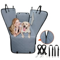 Hidpriva Dog Car Seat Cover for Back Seat,Waterproof Scratchproof Hammock for Dogs Backseat Protection, Durable Pet Seat Cover with Transparent Mesh Pet Barrier, Gray Standard