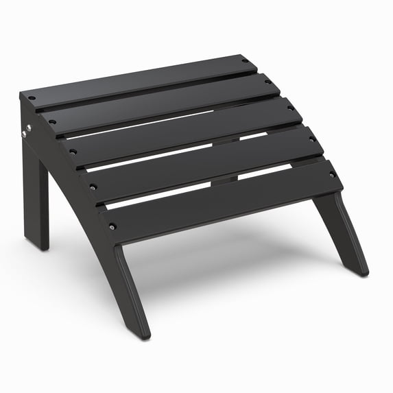 Hidpriva Outdoor Adirondack Ottoman, HDPE Weather Resistant Folding Footstool for Patio Pool Porch Lawn, Black
