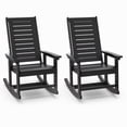 thumbnail image 1 of Hidpriva Outdoor Rocking Chair, Oversized HDPE Weather Resistant Porch Rockers for Outside Deck Balcony Front Backyard, Black(Set of 2), 1 of 8