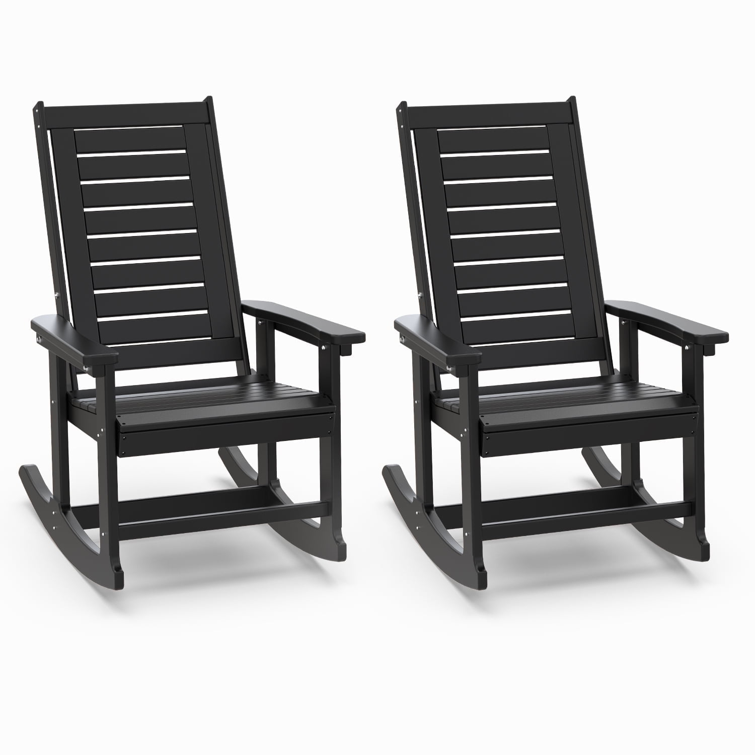 Low Maintenance Outdoor Rockers For Deck HDPE Outdoor Rocking Chair Set ...