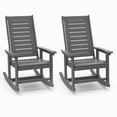 thumbnail image 1 of Hidpriva Outdoor Rocking Chair, Oversized HDPE Weather Resistant Porch Rockers for Outside Deck Balcony Front Backyard, Grey(Set of 2), 1 of 8