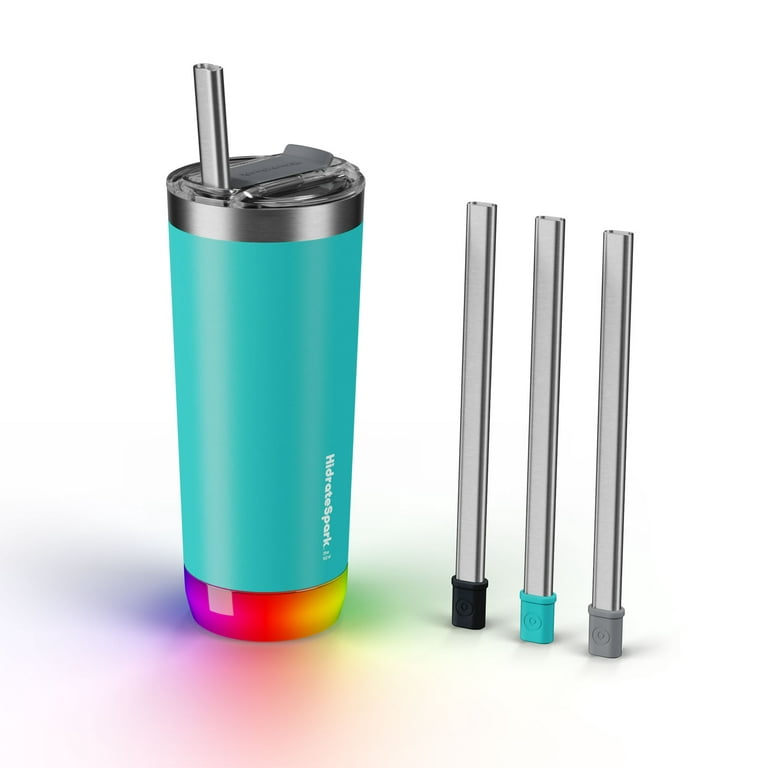 HidrateSpark PRO 20oz Insulated Stainless Steel Bluetooth Smart Tumbler &  Free Hydration Tracker App - Sea Glass + 3 Bonus Straws 