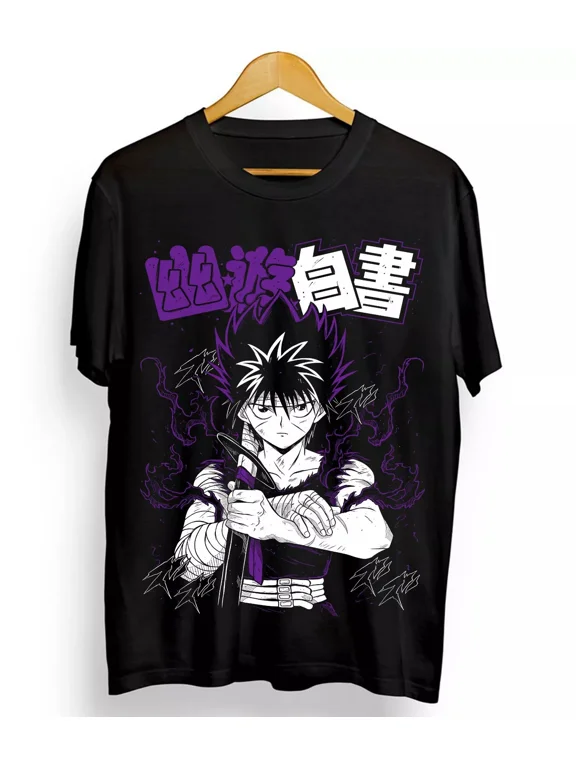 Hiei Yu Yu Hakusho Kuwabara Kurama Yusuke Hiel Anime Manga Black T-shirt