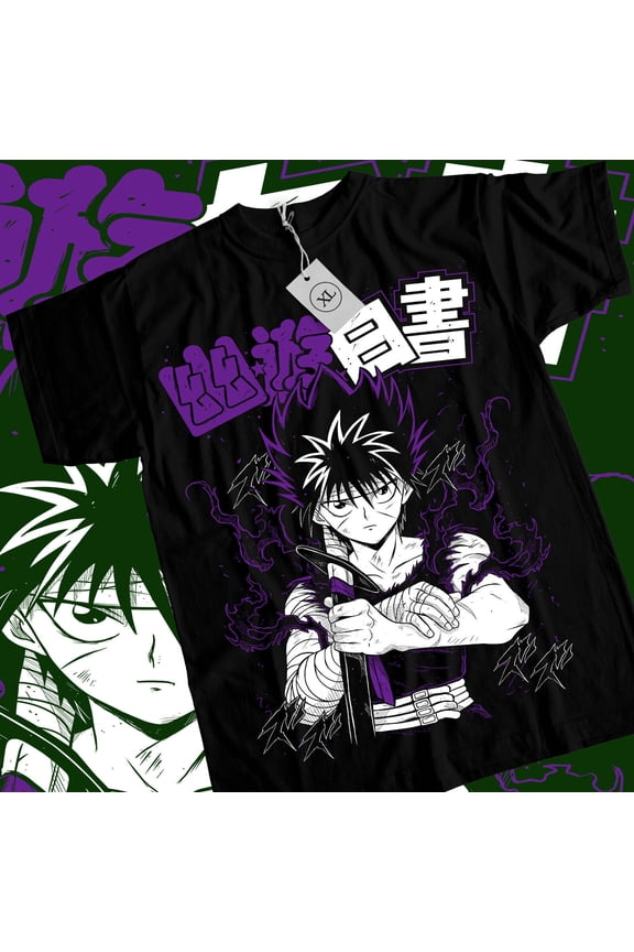 Hiei Yu Yu Hakusho T-shirt Kuwabara Kurama Yusuke Hiel Anime Manga Black Shirt