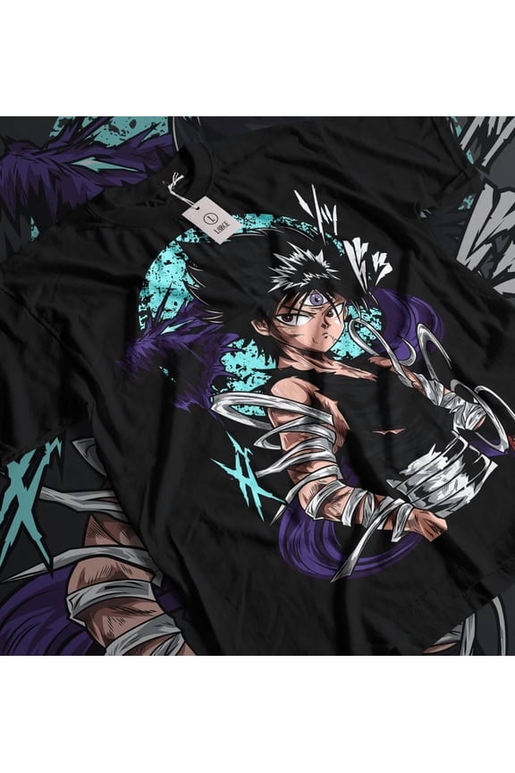 Hiei Yu Yu Hakusho T-shirt Kuwabara Kurama Yusuke Hiel Anime Manga Black Shirt